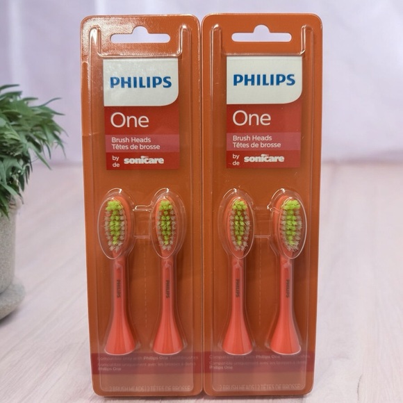 2x Philips One Sonicare Replacement Brush Heads BH1022/01 Miami‎ Coral - 4 Heads - Picture 1 of 10